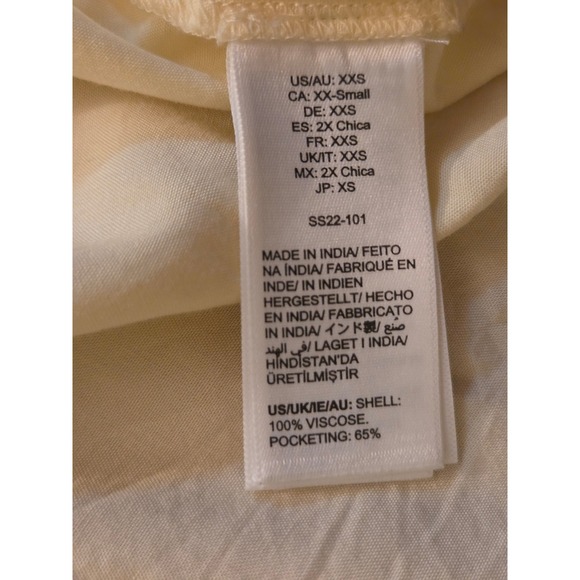 The Drop Lexi Puff-Sleeve Butter Yellow Sweetheart Neck Smock Back Dress Sz XXS - Picture 8 of 9